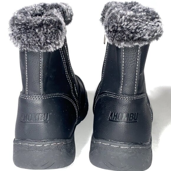 Khombu GIRLS BLACK BOOTS SIZE 6 FAUX FUR ZIP CLOSURE KIDS CASUAL EVERYDAY GIRL - Picture 5 of 6